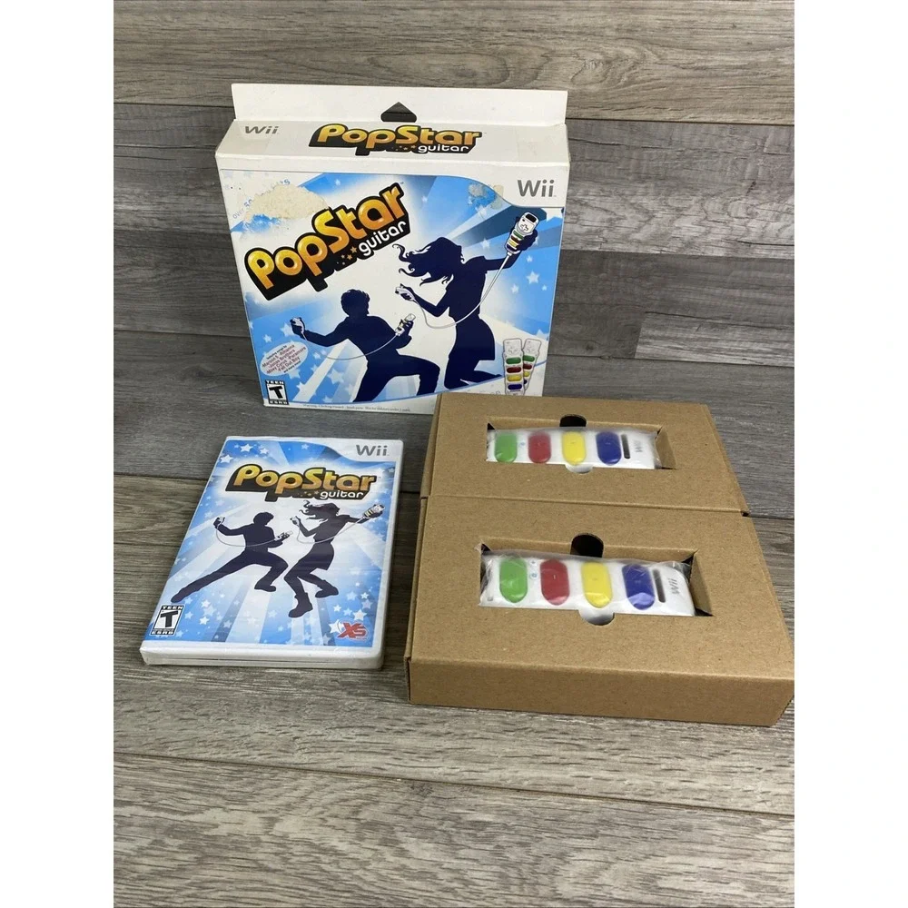 PopStar Guitar /w AirGs Nintendo Wii 2008 New Open Box
